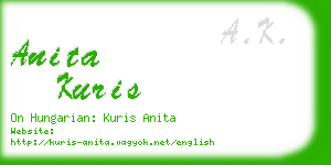 anita kuris business card